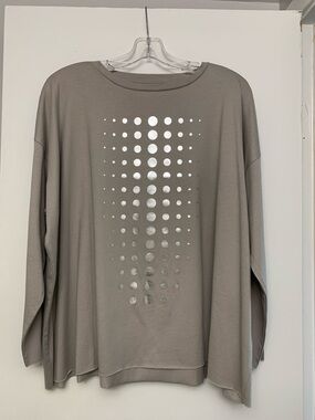 PLANET by Lauren G one size grey silver top cotton funky fun light forgiving